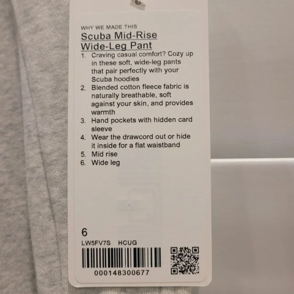 Brand New -  Lululemon Scuba Mid-Rise Wide-Leg Pant NWT - Picture 2 of 2